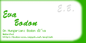 eva bodon business card